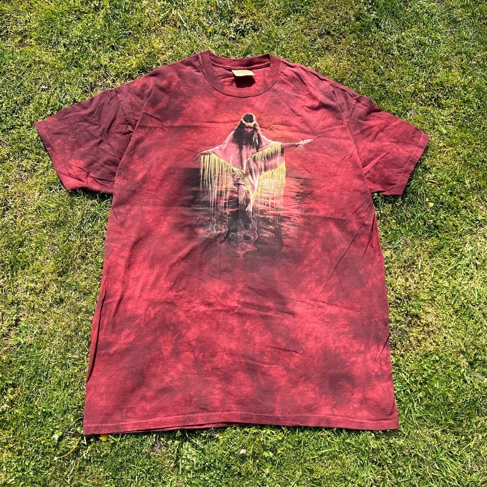 Vintage The Mountain Native Girl Short Sleeve Graphic Print T-shirt Men’s 3XL